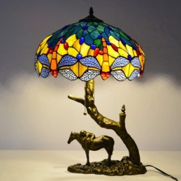 Glasfënsteren Tischlampe...