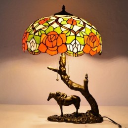 Glasfënsteren Tischlampe...