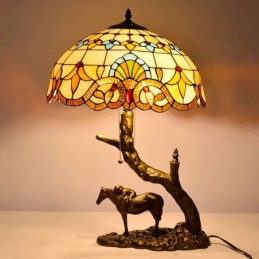 Glasfënsteren Tischlampe...