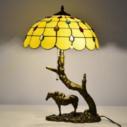 Glasfënsteren Tischlampe...