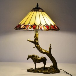 Glasfënsteren Tischlampe...