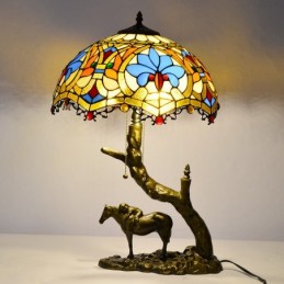 Glasfënsteren Tischlampe...