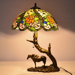 Glasfënsteren Tischlampe...