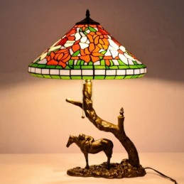 Glasfënsteren Tischlampe...