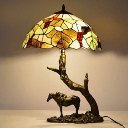 Glasfënsteren Tischlampe...