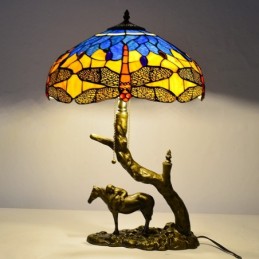 Glasfënsteren Tischlampe...